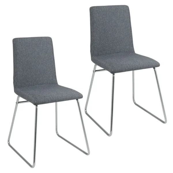 Set Van 2 Eetkamerstoelen Gestoffeerde Keukenstoel Met Inklapbare Rugleuning En Metalen Frame Ruimtebesparende Accentstoelen