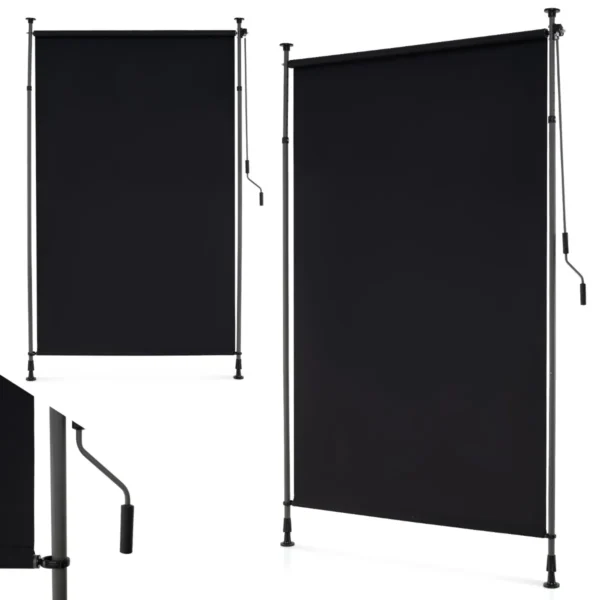 Verticaal Uittrekbaar Zonnescherm Voor Buiten Verticale Luifel Zonder Boren Balkonrolgordijn Met Zwengel 150 X 220-310 Cm