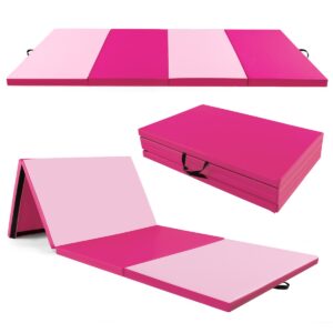 Livsk costway 300 x 117 x 5 cm kunstleer gevoerd met handvatten en klimgespen roze