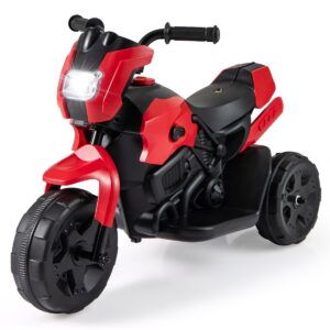 Livsk costway 6v kindermotorfiets batterijgevoede elektrische speelgoedauto voor jongens en meisjes van 37 72 maanden rood