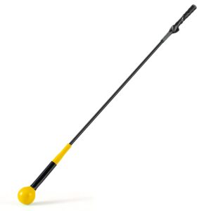 Livsk costway golfswingtrainer trainingsstick voor warming up met verzwaarde kop voor grip geel