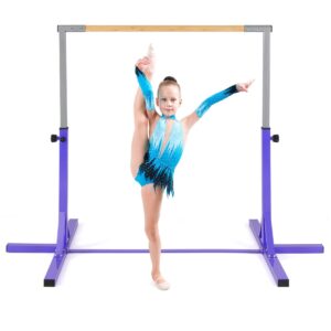 Livsk costway turnstang horizontale turnstang in hoogte verstelbaar tot 12 standen met een metalen frame en antislipvoet paars